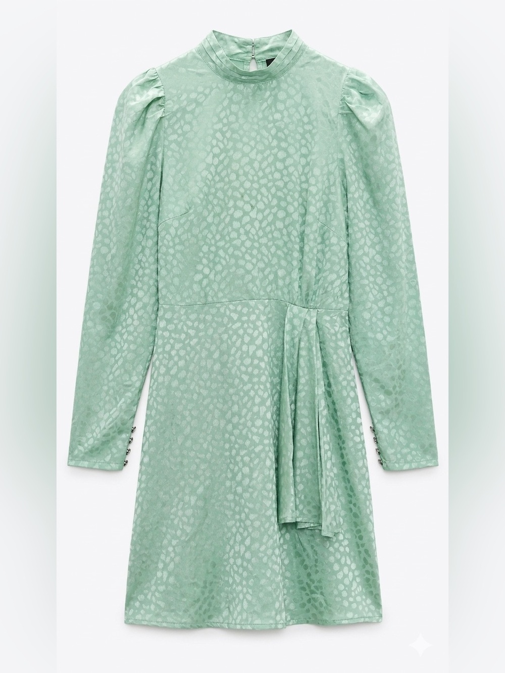 ASOS Mint Green Mini Dress with Subtle Animal Jacquard